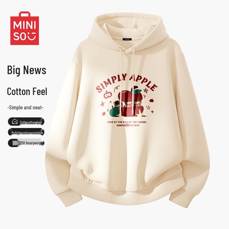 MINISO Мужская толстовка с капюшоном в японском стиле свободного кроя (Коллекция 2026 года)