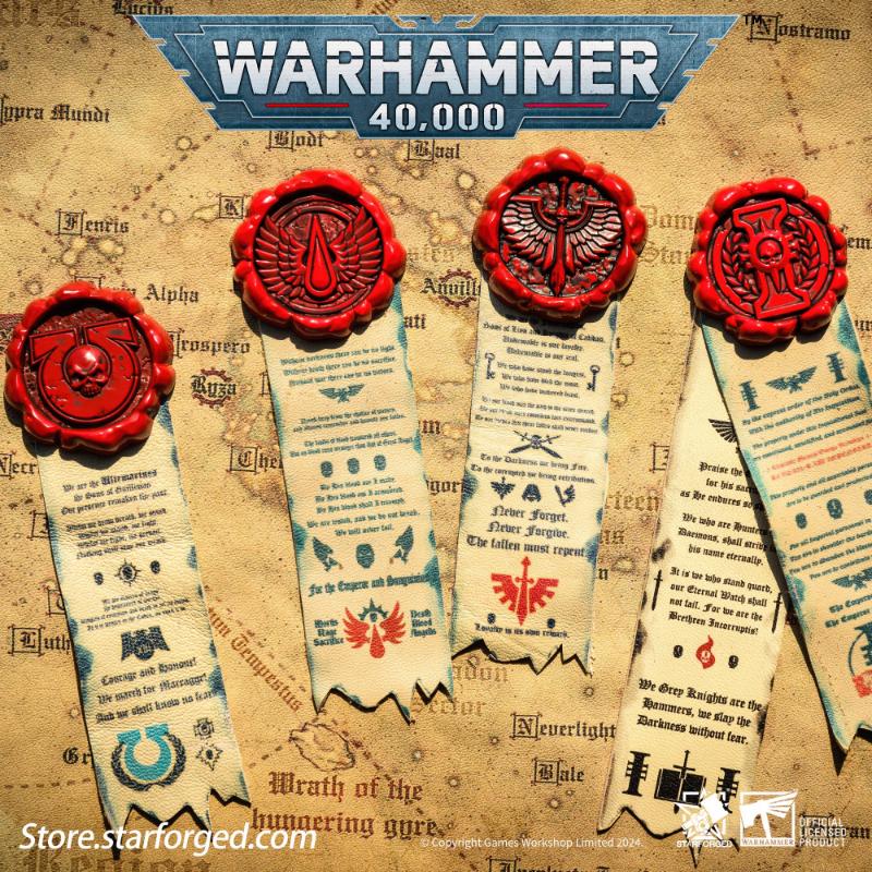Starforged Оригинальный Игровой Периферийный Значок Warhammer 40K Космические Десантники Печать Чистоты Набор из 2 Брошей Подарки Мальчикам Коллекционные Аксессуары
