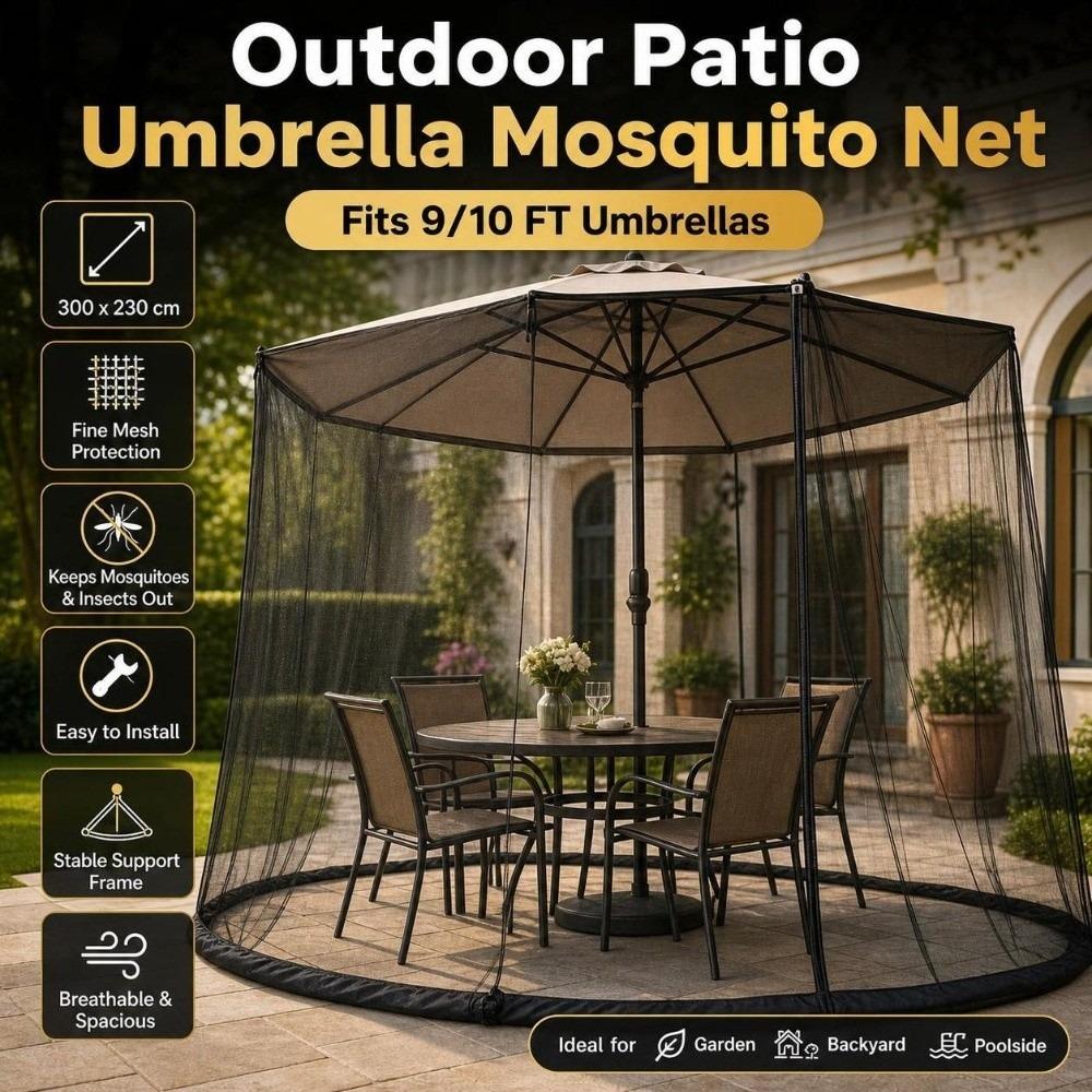 9/10 FT Patio Umbrella Mosquito Netting Fine Mesh Mosquito Net Cover Camping