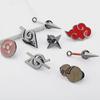 Naruto Red Cloud Brooch with Sharingan, Gaara Gourd, Kunai, and Dart - Cartoon Accessories