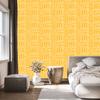 Polynesian Geometric Pattern Wallpaper Gold and Cream 50x1000