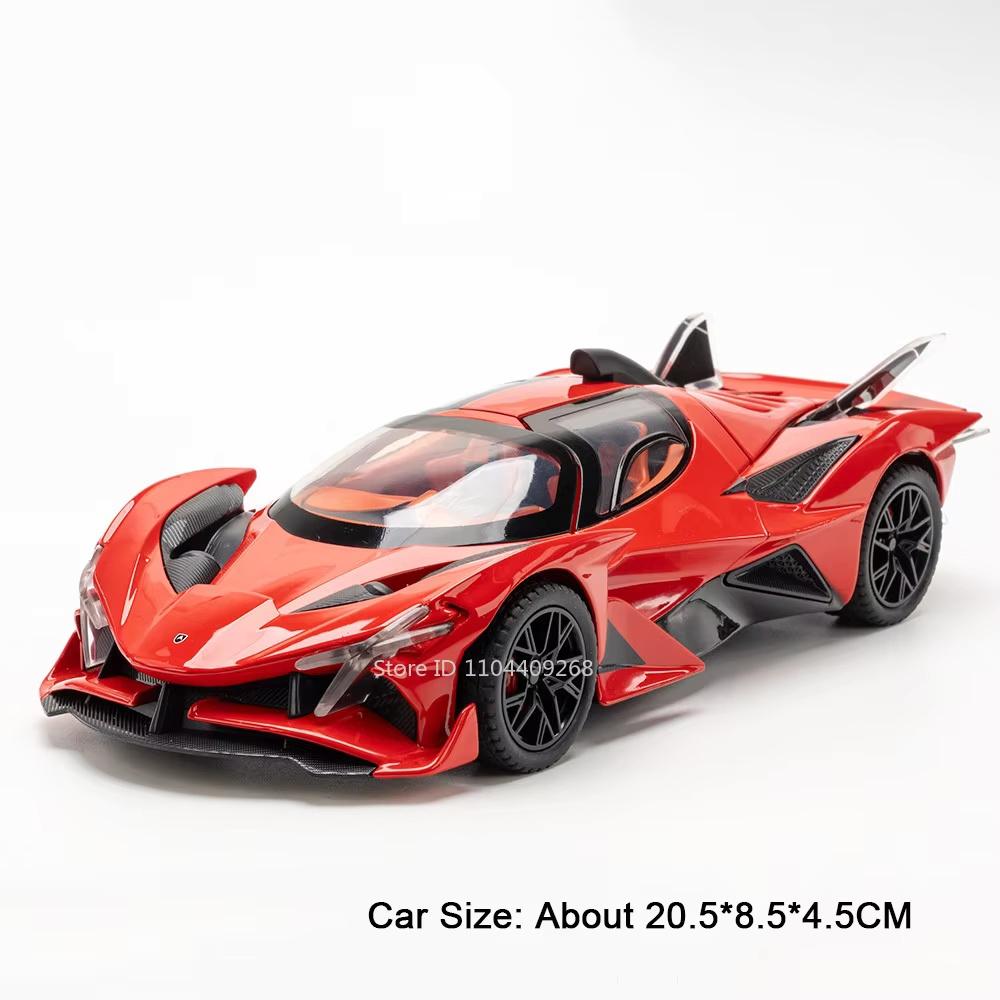 1:Масштаб 1:24 Модель игрушечного суперкара Apollo IE EVO Звук Свет Оттяни назад Сплав Литье под давлением Открывающиеся двери Модели Украшение для дома для детей