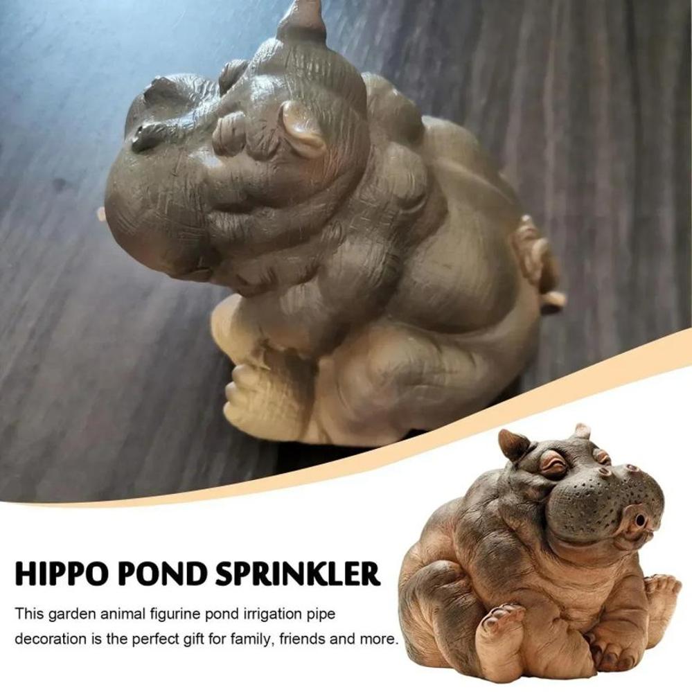 1 Pcs New Hippo Pond Spray Hippo Garden Supplies Outdoor Animal Sprinkler Courtyard Home Decoration House Sculpture
