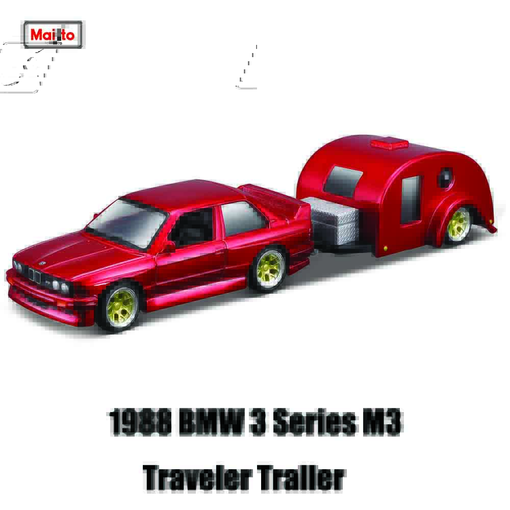 AAAOO1 Maisto 1:64 FLATBED/1988 BMW M3 E30 1965 FORD MUSTANG elite transport Die-casting car model collection gift toy