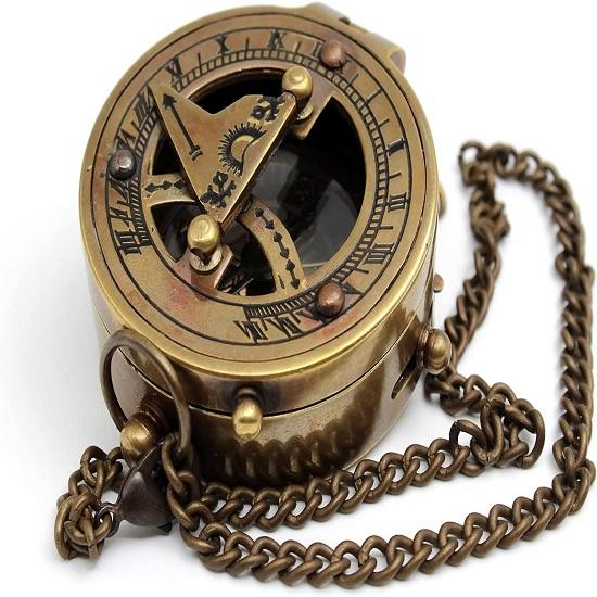 Копия латунного солнечного часового указателя направления карманного компаса для кемпинга, путешествий, идеальных подарков для моряков, домашнего офиса, декора