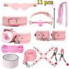 VaHppy SM BDSM Bondage Exquisite Sets 4colors Plush Leather Erotica Sex Toys for Couples Handcuffs Flirting