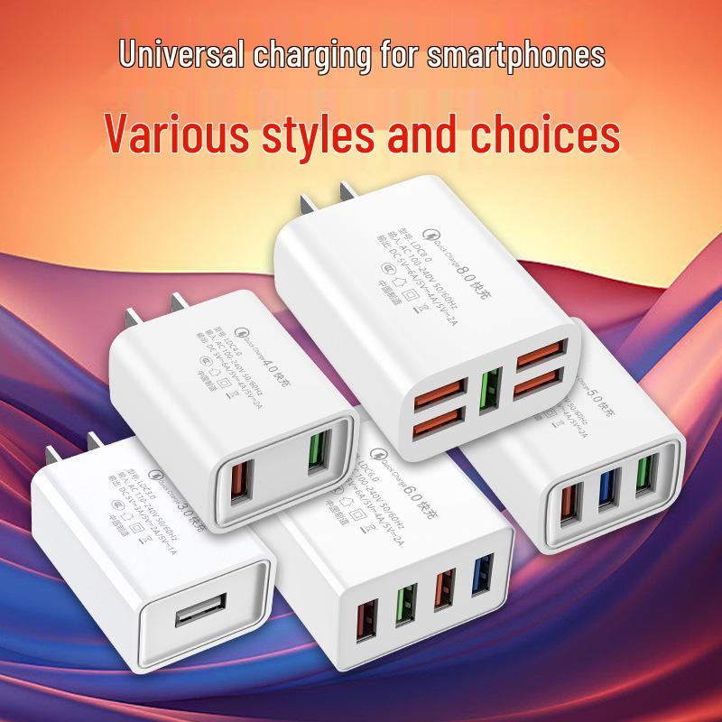Универсальное USB-зарядное устройство с несколькими портами для быстрой зарядки Android-устройств - Совместимо с телефонами Huawei, Xiaomi, Vivo и OPPO