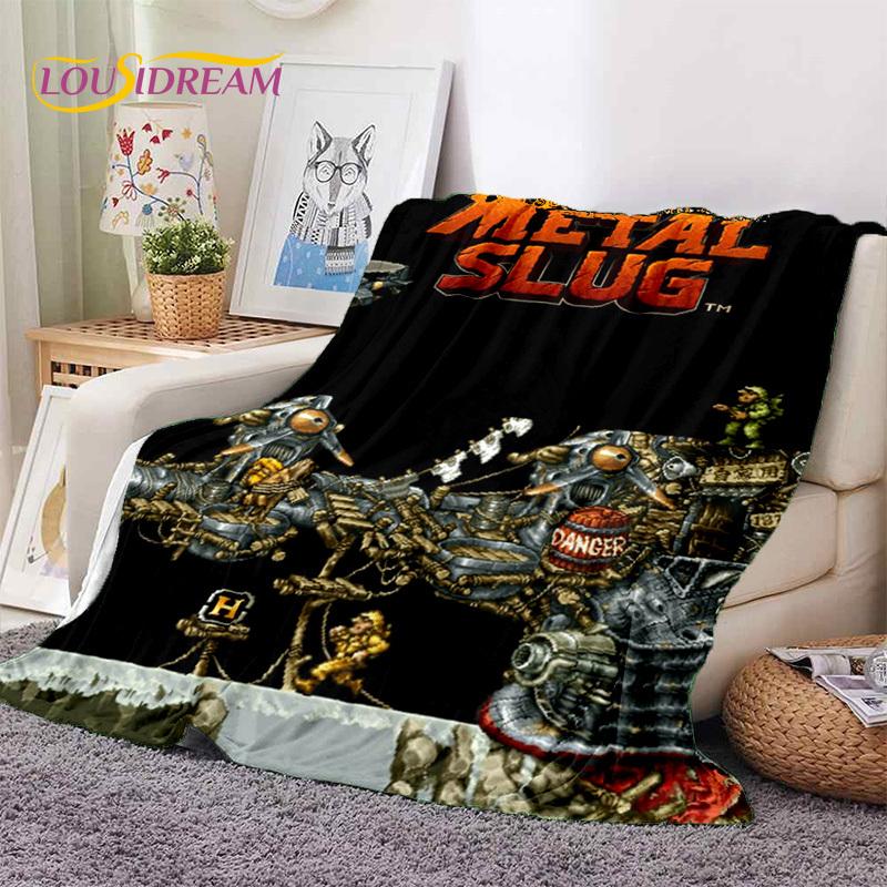 Metal Slug Классическая Ретро Игра Мультяшные Мягкие Фланелевые Одеяла, Плед Уютное Одеяло для Пикника Кроватей Домашней Спальни Подарок