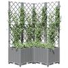 VidaXL Planter with Trellis Light Grey 80x80x136 Cm PP 153276