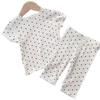 Girls' Polka Dot Summer Pajama Set - Stylish, Lightweight Two-Piece for Home or Air-Conditioned Comfort