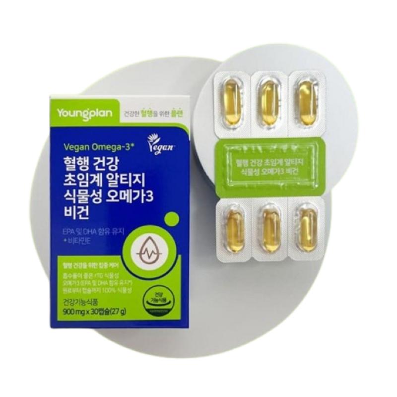 Vegetable Omega 3 Lily Shop rTG Omega 3 Pregnant Women Vegetarian Vegan Omega Blood Circulation Health 30 Tablets, 8 Units