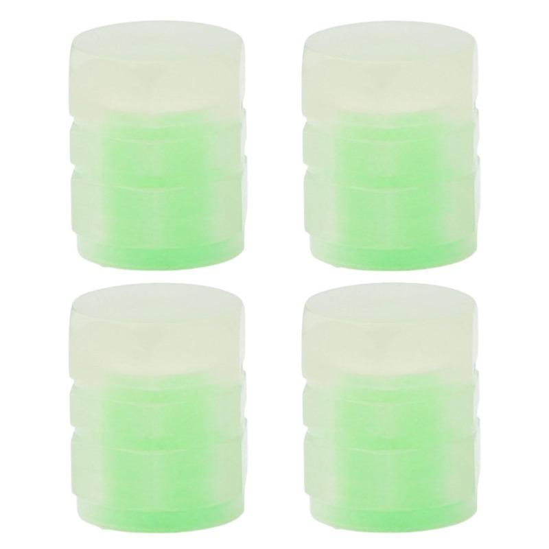 4PCS Glow in the Dark Tire Valve Caps Universal Protective Dustproof Stem Covers for Cars SUVs Motorcycles Bicycles E-Bikes Valve Stems 1