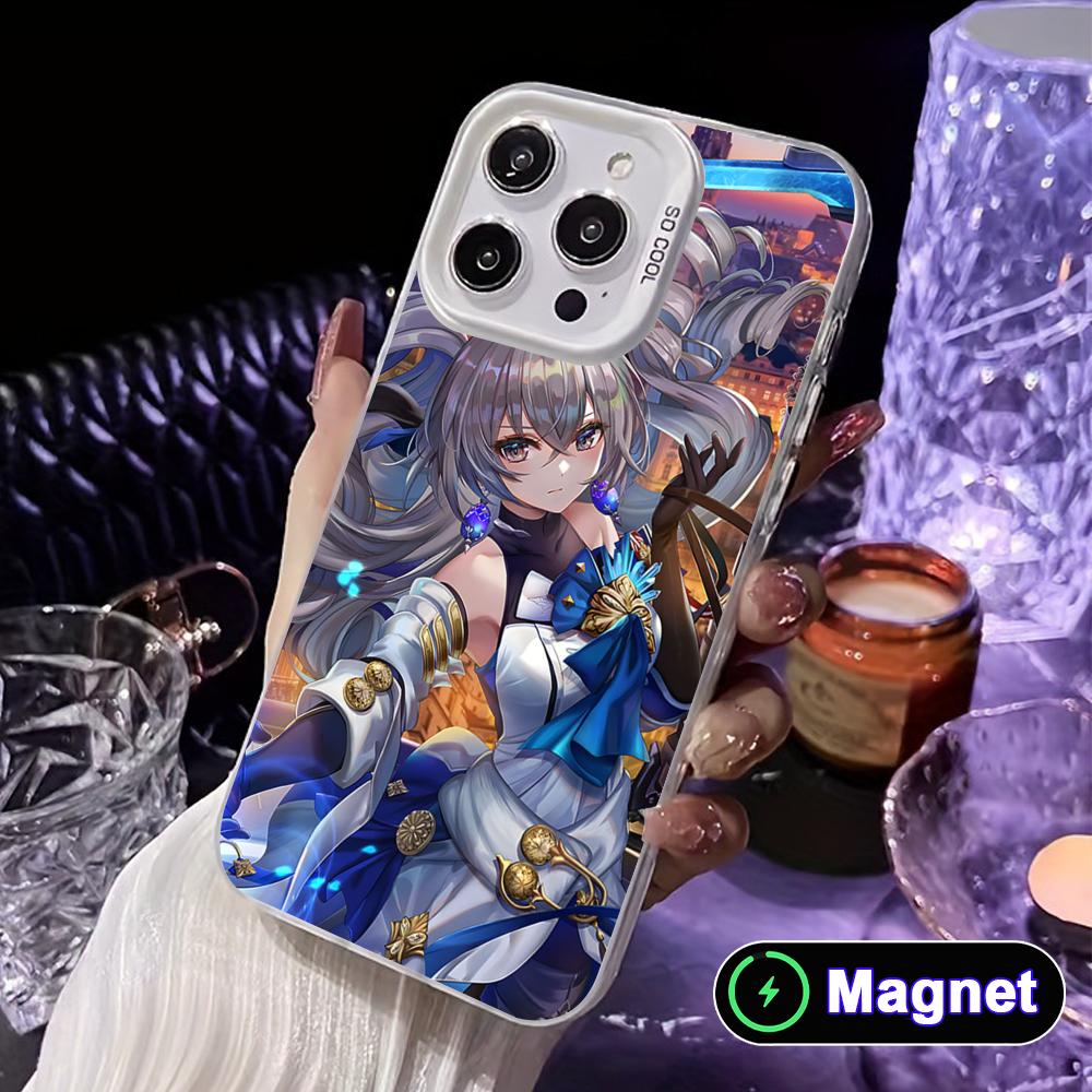 HSR Bronya White Translucent MagSafe Mobile Phone Case for iPhone 17 16 15 14 13 12 11 X XR XS Air Pro Max Plus Cover