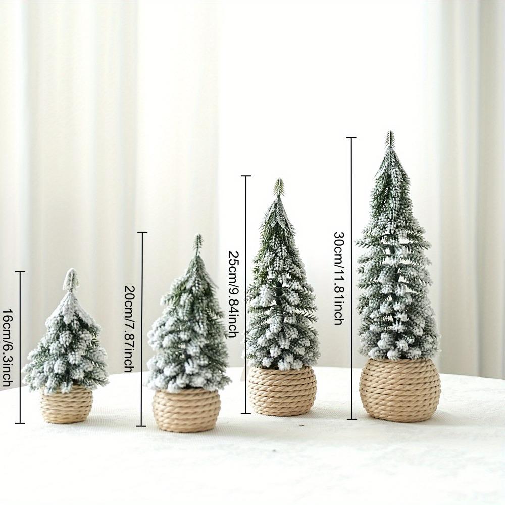Mini Christmas Tree Artificial Small Snow Pine Xmas Tree Decorations New Year Party Ornaments Gifts Home Table Decor
