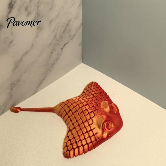 PLA 3D Printed Figurines Manta Ray Fidget Toy, Flexible Articulated Sea Animal Figurine Creative Desktop Gadgets for Decoration, Stress Relief
