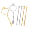 1 Sets 3 Tier Cake Plate Stand Handle Crown Fitting Metal Wedding Party