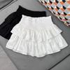 2025 Women's A-Line High Waist White Ballet Skirt - Summer Puffy Slimming Cake Design