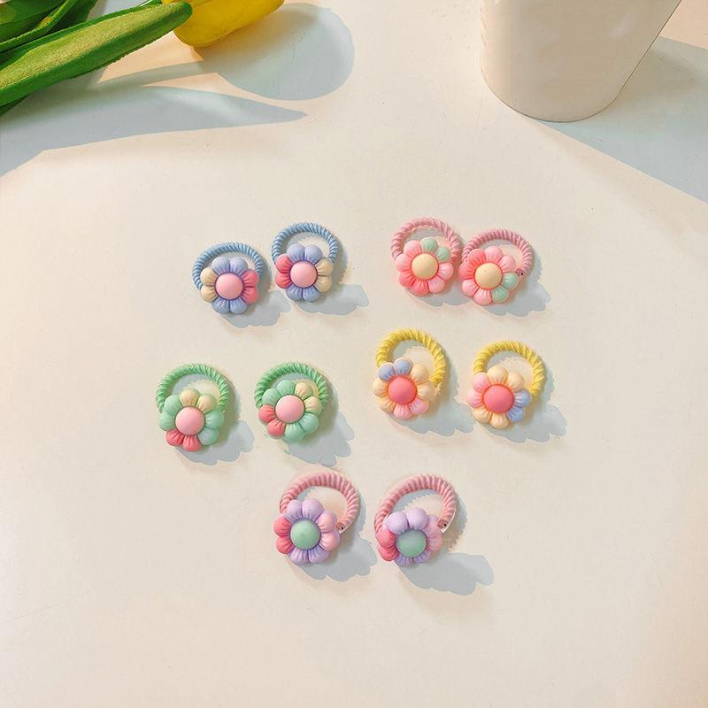 10pcs/set Little Girls Kawaii Elastic Hair Bands Cute Thumb Hair Twister Hair Tie Children High Elastic Cartoon Hair Accessories
