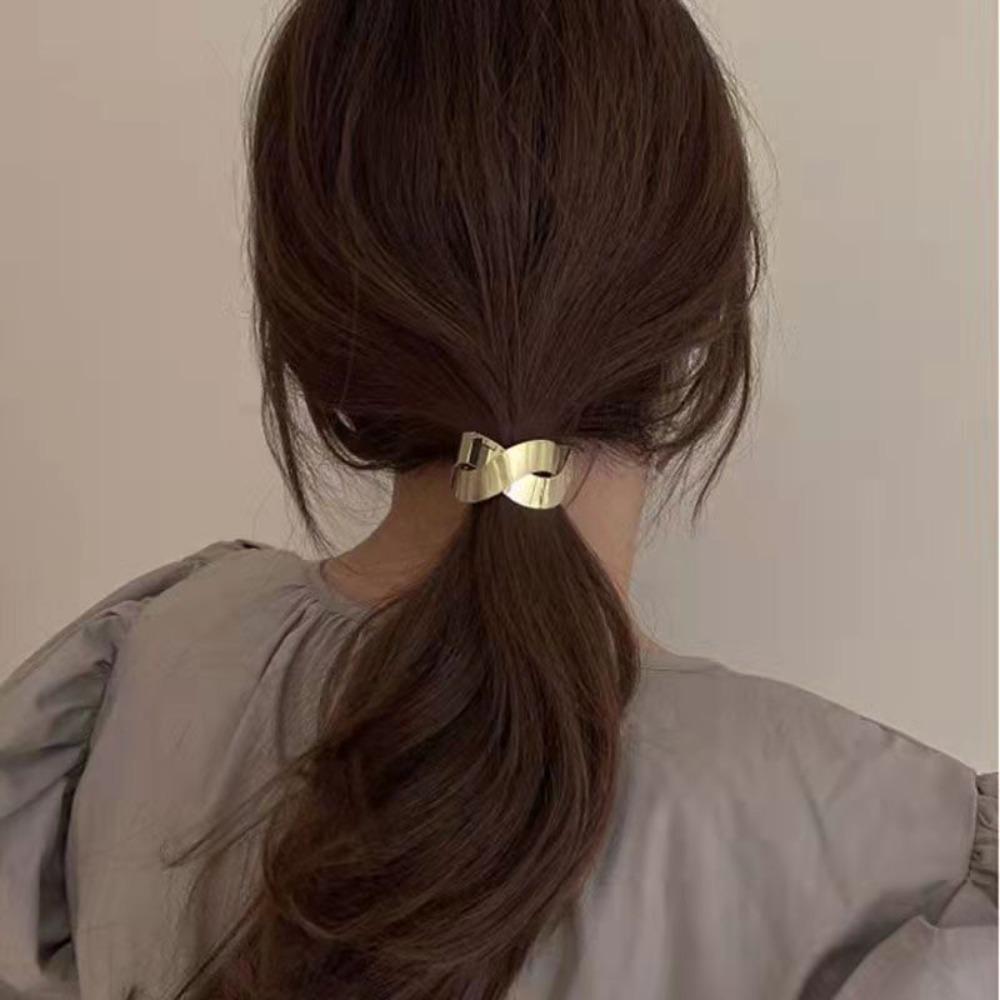 Geometric Hollow Gold Hair Rope High Elasticity Hair Loop New Ponytail Holder Baby Girl Headdress