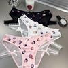 Cartoon Print Pattern Panties Low Waist Sexy Leg Rope Slimming Triangle Women’s Panties