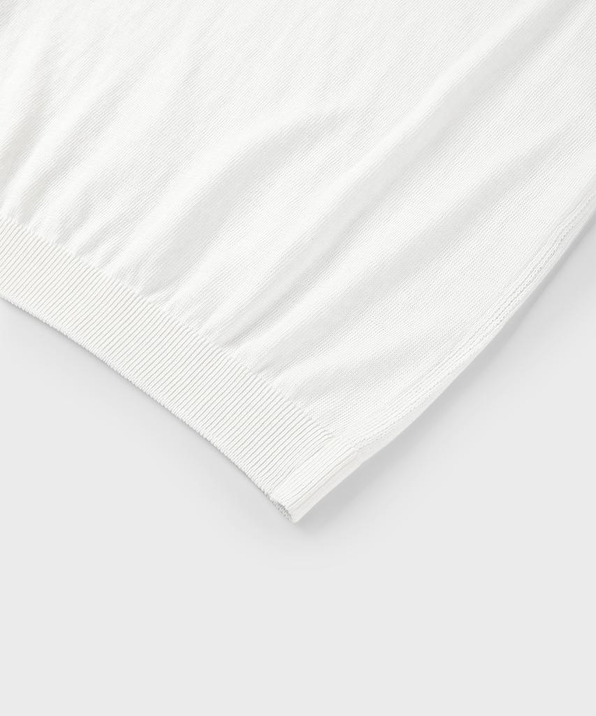 PANICALE White Crew Neck Cotton Knit