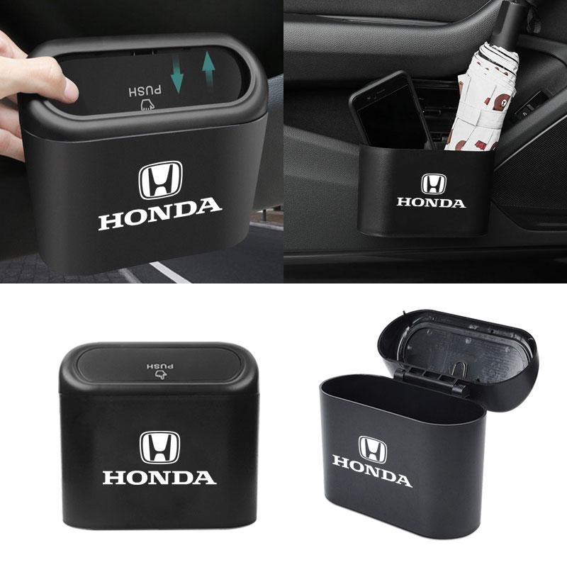 Car Vehicle Case Storage Box Black ABS Square Pressing Trash Can For Honda Fit Mugen Insight Type S R VTEC DOHC Modulo Vezel Legend RR Si