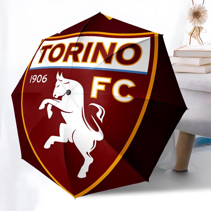 Torino FC, Emblem Automatic Opening and Closing, 8 rib Structure Portable Umbrella, Suitable for Men and Women in All Seasons Perfect Gift
