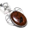 Natural Mahogany Obsidian Gemstone 925 Sterling Silver Pendant 2.60" S6l97