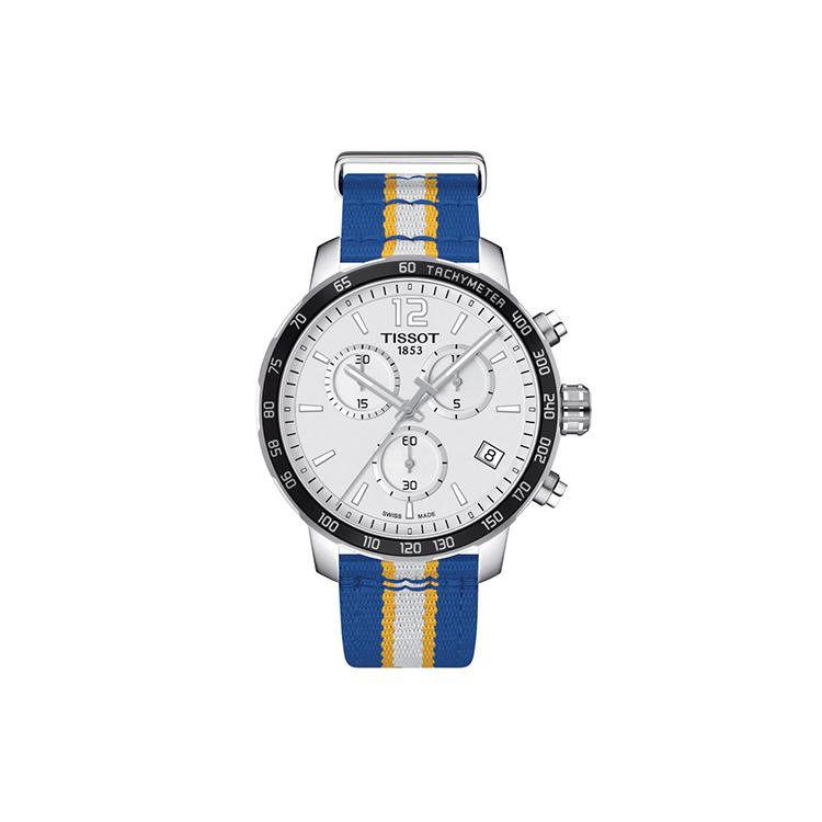 Tissot Коллекция Time Jog Кварцевый механизм Мужские часы Часы 42 мм Белый циферблат Корпус из нержавеющей стали Нейлоновый ремешок T0954171703715
