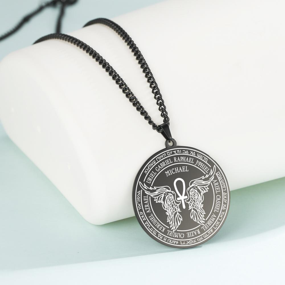 LIKGREAT Ожерелье с Архангелом Михаилом Печать Соломона Духовные Ожерелья Амулет на Удачу и Защиту Ювелирные Изделия из Нержавеющей Стали Подарок