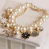 Horse Flower Charm Women Bracelet Faux Pearl Party Bangle Gift Fashion Jewelry