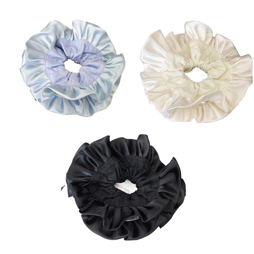 Элегантные плиссированные резинки для волос в форме цветка, преувеличенная веревка для волос, милая большая резинка для волос для вечеринки