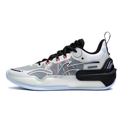 Li Ning YuShuai 16 V2 Амортизирующие Скользкие Устойчивые к истиранию Низкие Баскетбольные кроссовки Мужские Белый Черный ABAT003-1