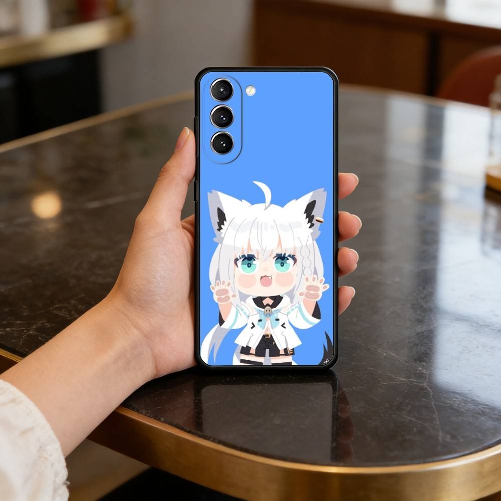 F-FuwaMoco-CO Phone Case For Samsung S25,24,23,22,30,21,10,9,Ultra,Plus,Lite,FE,4,5 G Soft Black Case