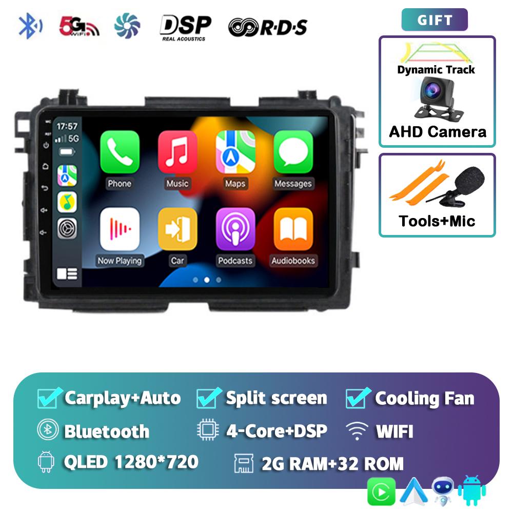 Android 14 Автомагнитола Carplay Auto для Honda HR-V HRV XRV Vezel 2013-2019 GPS Мультимедийный Видеоплеер Головное Устройство Камера 360 Стерео