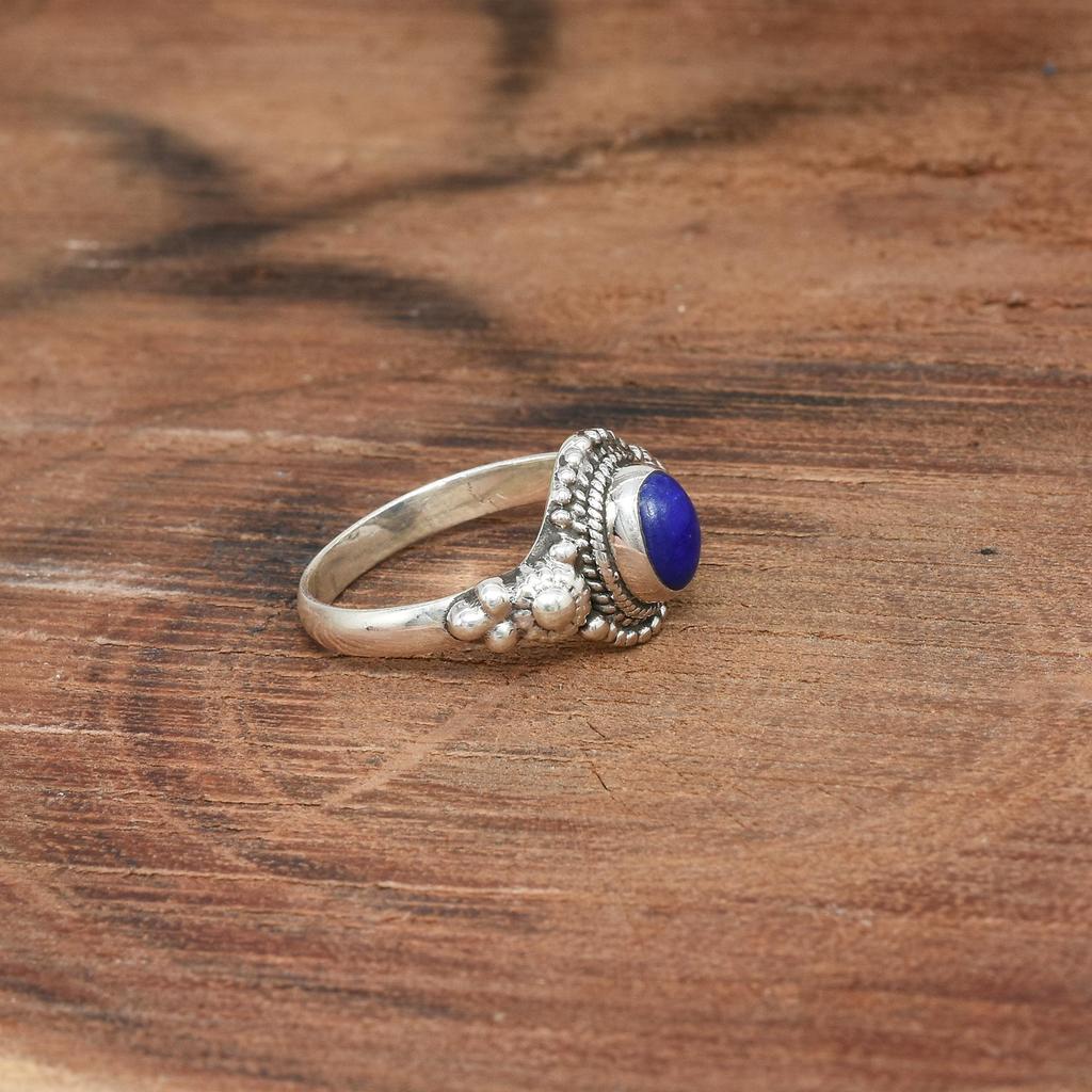 Natural Lapis Lazuli Silver Ring | 925 Sterling Silver Ring | Lapis Lazuli Gemstone Ring | Handmade Silver Ring | Engagement Ring | 8 US
