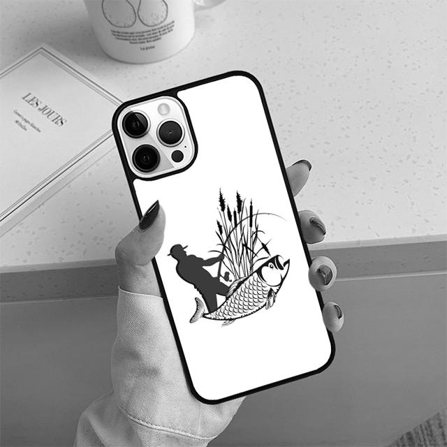 Fish Fishing Carp Phone Case For iPhone 17 Air 14 15 16 13 12 Cover For Apple 14 15 16 Pro Max Plus Coque