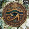 Eye Of Horus Egyptian Metal Wall Art Teal Blue Gold Protective Plaque