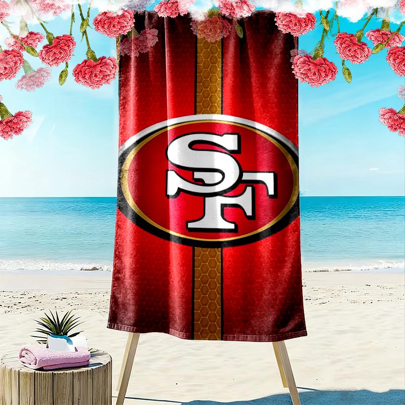 San Francisco 49Ers Print Beach Towel, Large Soft Quick Dry Towel for Beach Camping Swimming