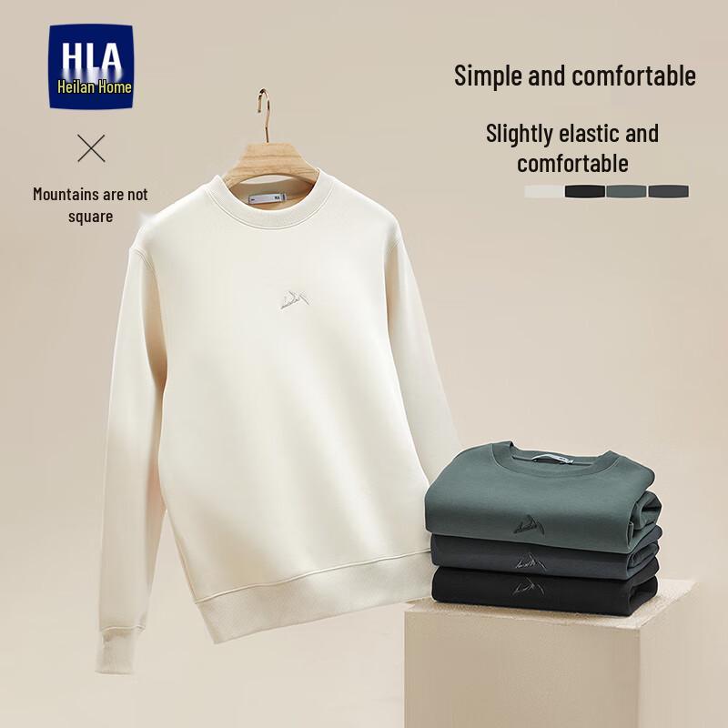 HLA Men's Spring 2025 High Mountain Series Crew Neck Embroidered Sweatshirt