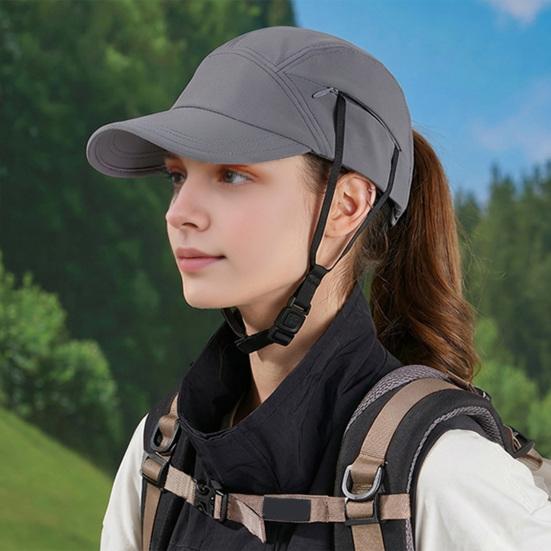 Sun Hat Adjustable Chin Straps Extended Brim Baseball Hat UV Blocking Windproof Outdoor Travel Riding Hat