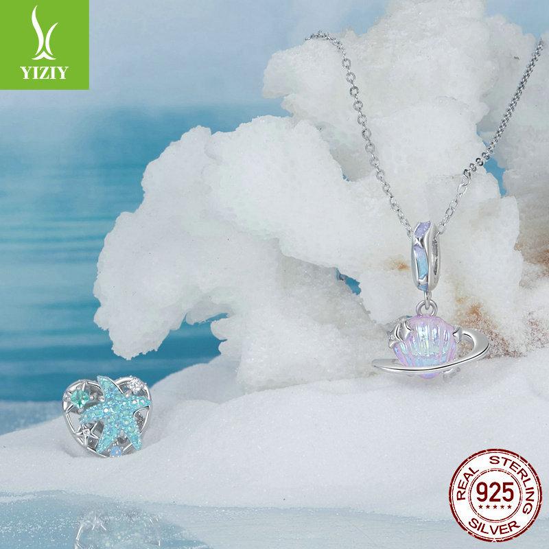 Подвеска Медуза Голубая Мечта Сделай Сам Аксессуары, Летний Океанский Ветер S925 Стерлинговое Серебро Браслет С Бусинами