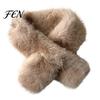Winter Gifts for Women Plush Cross Scarf, Stylish Faux Fur Neck Warmer, Warm Scarves Soft Double-Sided Thermal Wrap Elegant Scarf Ladies Girls