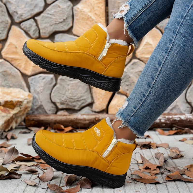 Мужские и женские зимние плюшевые хлопковые ботинки на толстой подошве, сноубутсы