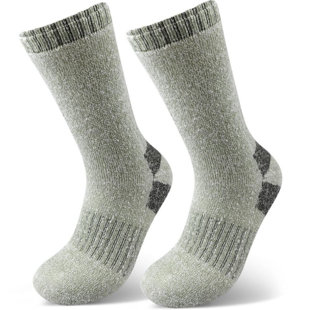 Soft Super Thick Men Socks Keep Warm Middle Tube Mid Calf Socks Fleece Lined Winter Socks Winter