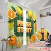 2pcs 2D Flat Printing Curtains Fresh Start Citrus Flowers Polyester Without Electricity Party Decorations Use for All Occasions