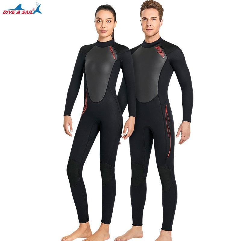 3mm Neoprene Wetsuit Full Body Long Sleeve Men Women Diving Surfing Snorkeling Warm Water Sports