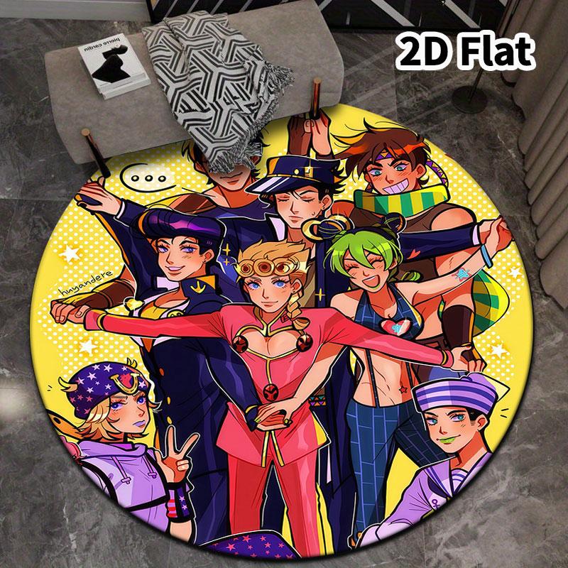 Ковер круглый ковер JoJo's Bizarre Adventure для гостиной, спальни, дивана, игровой комнаты, нескользящий коврик для пола