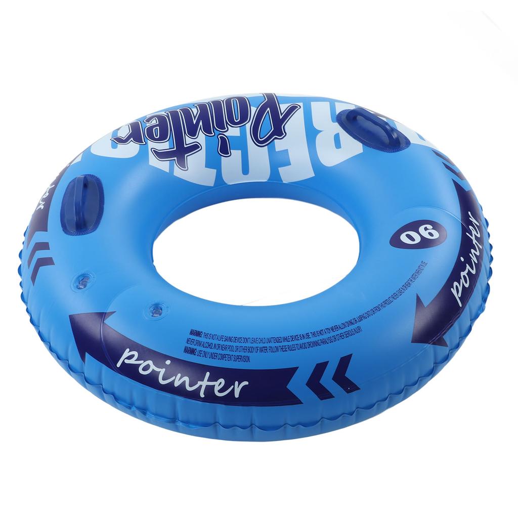 Inflatable Swimming Ring Thickened PVC Leakage Proof Double Valve Swim Tube with Handle for Pools Bathtubs Beaches Blue