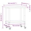 Kitchen Work Table with Wheels 82.5x55x85 cm Stainless Steel
